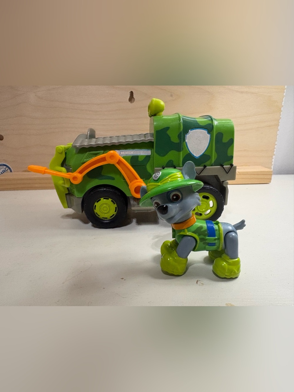 Paw patrol Rocky jungle vehicle and figure Recycling Truck Toy with Figure